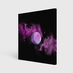 Холст квадратный Космическая Луна в дыму, цвет: 3D-принт