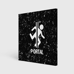 Холст квадратный Portal glitch на темном фоне, цвет: 3D-принт