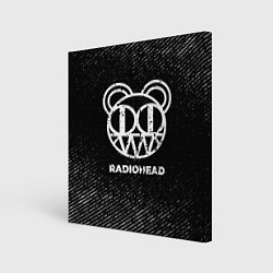 Картина квадратная Radiohead с потертостями на темном фоне