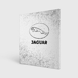 Холст квадратный Jaguar с потертостями на светлом фоне, цвет: 3D-принт