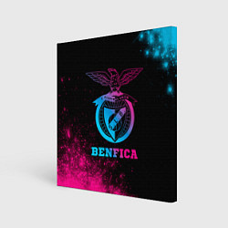 Холст квадратный Benfica - neon gradient, цвет: 3D-принт