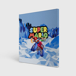 Холст квадратный Марио и Луиджи гонщики - Super Mario, цвет: 3D-принт
