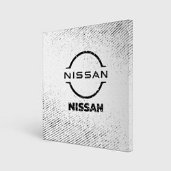 Холст квадратный Nissan с потертостями на светлом фоне, цвет: 3D-принт