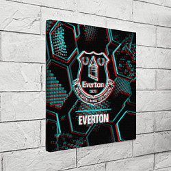 Холст квадратный Everton FC в стиле glitch на темном фоне, цвет: 3D-принт — фото 2