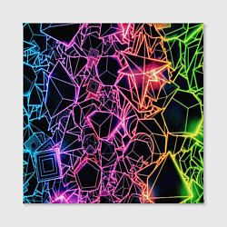Холст квадратный Неоновые трехмерные фигуры, цвет: 3D-принт — фото 2