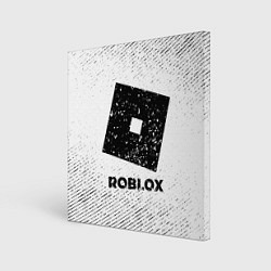 Холст квадратный Roblox с потертостями на светлом фоне, цвет: 3D-принт