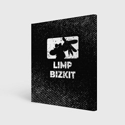 Холст квадратный Limp Bizkit с потертостями на темном фоне, цвет: 3D-принт