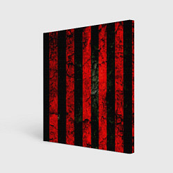 Холст квадратный Красно-черный фон в полоску, цвет: 3D-принт