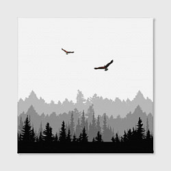 Холст квадратный Птицы над лесом, цвет: 3D-принт — фото 2