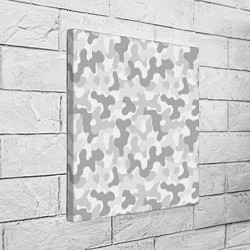 Холст квадратный Камуфляж цифра светло-серый крупный, цвет: 3D-принт — фото 2