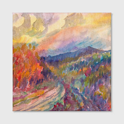 Холст квадратный Осенний пейзаж акварель, цвет: 3D-принт — фото 2