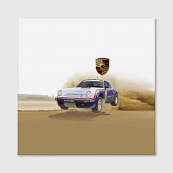 Холст квадратный Porsche - гонки в пустыне, цвет: 3D-принт — фото 2