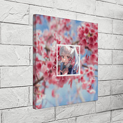 Холст квадратный Камисато Аяка в квадрате, цвет: 3D-принт — фото 2