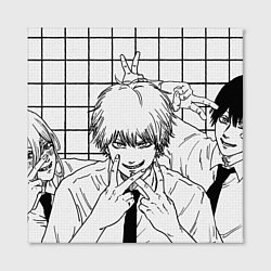 Холст квадратный Человек бензопила - Кадр манги, цвет: 3D-принт — фото 2