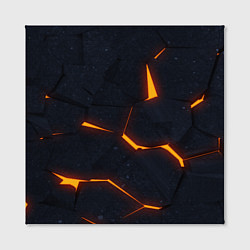 Холст квадратный Неоновые плиты в разломе, цвет: 3D-принт — фото 2
