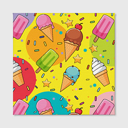 Холст квадратный Мороженое Ice cream, цвет: 3D-принт — фото 2