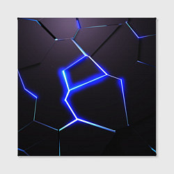 Холст квадратный Неоновый разлом плит, цвет: 3D-принт — фото 2