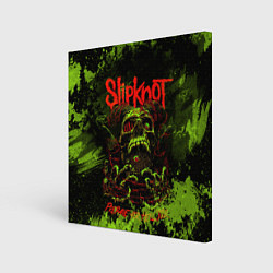 Холст квадратный Slipknot green череп, цвет: 3D-принт