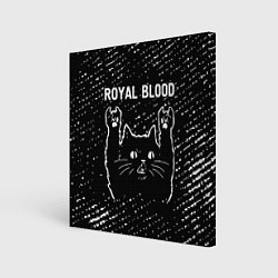 Картина квадратная Группа Royal Blood и рок кот