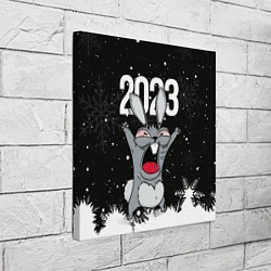 Холст квадратный Злой кролик 2023, цвет: 3D-принт — фото 2