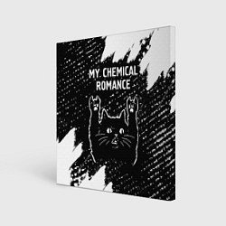 Холст квадратный Группа My Chemical Romance и рок кот, цвет: 3D-принт
