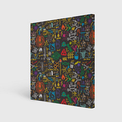 Холст квадратный Шпаргалка по химии, цвет: 3D-принт