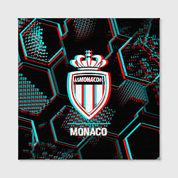 Холст квадратный Monaco FC в стиле glitch на темном фоне, цвет: 3D-принт — фото 2