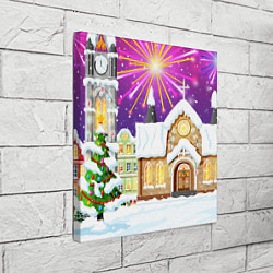 Холст квадратный Новогодний салют, цвет: 3D-принт — фото 2