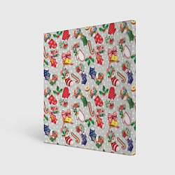 Холст квадратный Christmas Pattern, цвет: 3D-принт