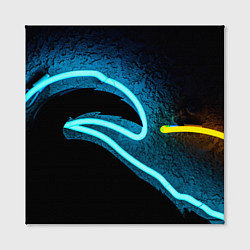Холст квадратный Неоновый разлом - киберпанк броня, цвет: 3D-принт — фото 2