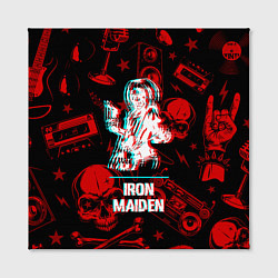 Холст квадратный Iron Maiden rock glitch, цвет: 3D-принт — фото 2
