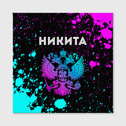 Холст квадратный Никита и неоновый герб России, цвет: 3D-принт — фото 2