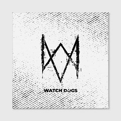Холст квадратный Watch Dogs с потертостями на светлом фоне, цвет: 3D-принт — фото 2
