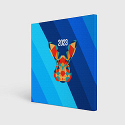 Холст квадратный Кролик из мозаики 2023, цвет: 3D-принт