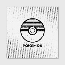 Холст квадратный Pokemon с потертостями на светлом фоне, цвет: 3D-принт — фото 2