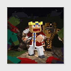Холст квадратный Minecraft - warrior - video game - sword, цвет: 3D-принт — фото 2