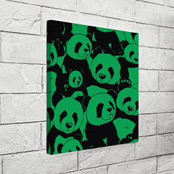 Холст квадратный Panda green pattern, цвет: 3D-принт — фото 2