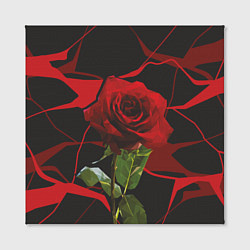 Холст квадратный Одинокая красная роза, цвет: 3D-принт — фото 2