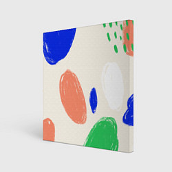 Холст квадратный Разноцветные пятна, цвет: 3D-принт