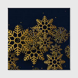 Холст квадратный Золотые снежинки, цвет: 3D-принт — фото 2