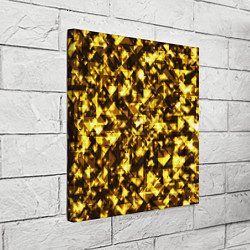 Холст квадратный Золотой узор треугольники на черном фоне, цвет: 3D-принт — фото 2