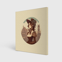 Холст квадратный Steampunk english lady, цвет: 3D-принт