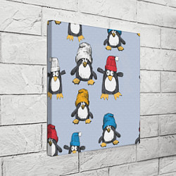 Холст квадратный Смешные пингвины, цвет: 3D-принт — фото 2
