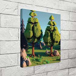 Холст квадратный Воксельный лес, цвет: 3D-принт — фото 2