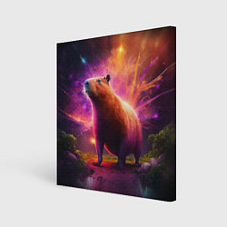 Холст квадратный Фееричная капибару, цвет: 3D-принт