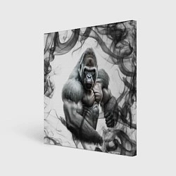 Холст квадратный Накаченная горилла, цвет: 3D-принт