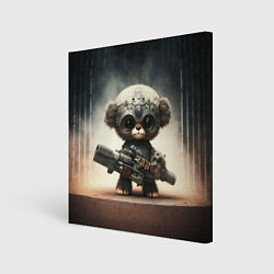 Холст квадратный Cute animal with a gun, цвет: 3D-принт