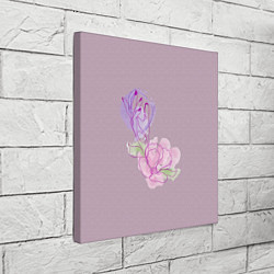 Холст квадратный Лайн арт рука и цветок, цвет: 3D-принт — фото 2