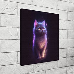 Холст квадратный Неоновый котик и луна, цвет: 3D-принт — фото 2