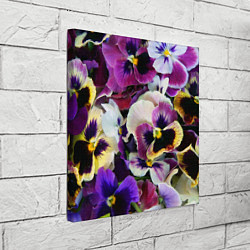 Холст квадратный Красивые анютины глазки, цвет: 3D-принт — фото 2
